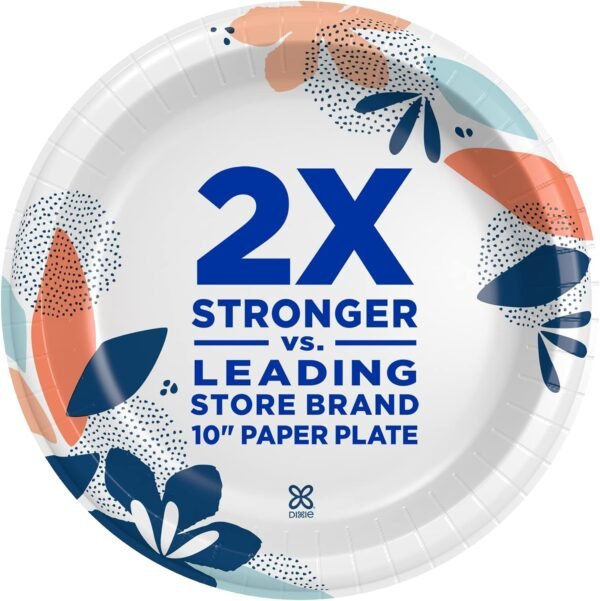 Paper Plates, 10 1/16 Inch, Dinner Size Printed Disposable Plate, 54 Count (1 Pack of 54 Plates), Packaging and Design May Vary - Image 2
